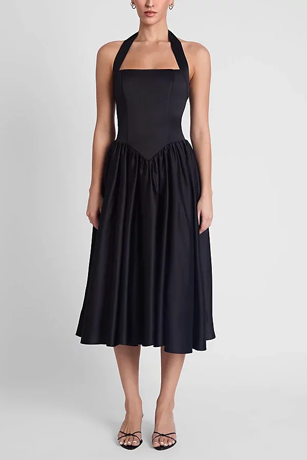 Hart Halter Corset Midi Dress by LEAU
