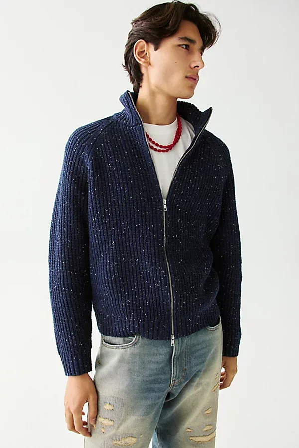 UO Neppy Full-Zip Hooded Sweater by Urban Outfitters