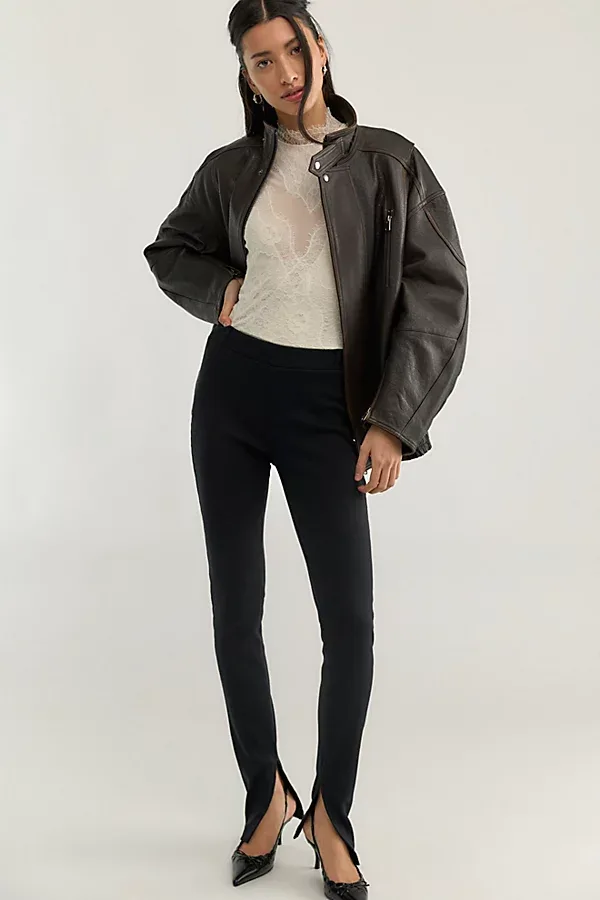 Kimmie Slim Knit Pull-On Pants by Free People