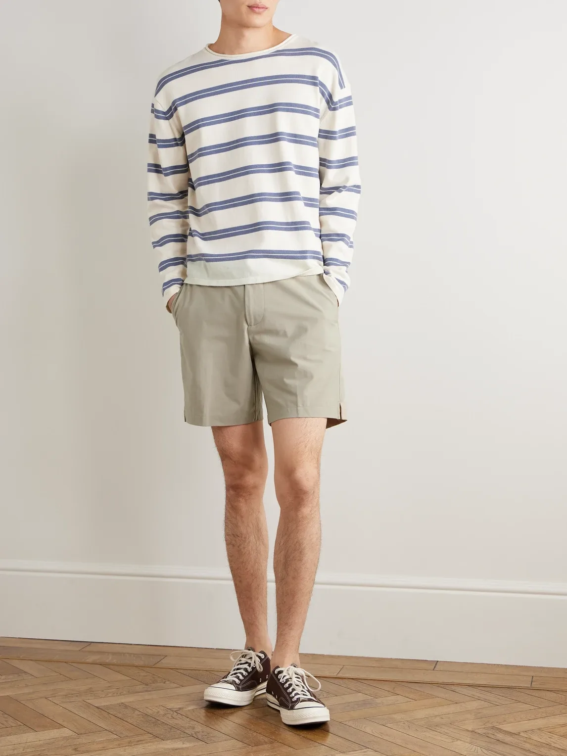 Straight-Leg Stretch Cotton-Blend Golf Shorts by James Perse