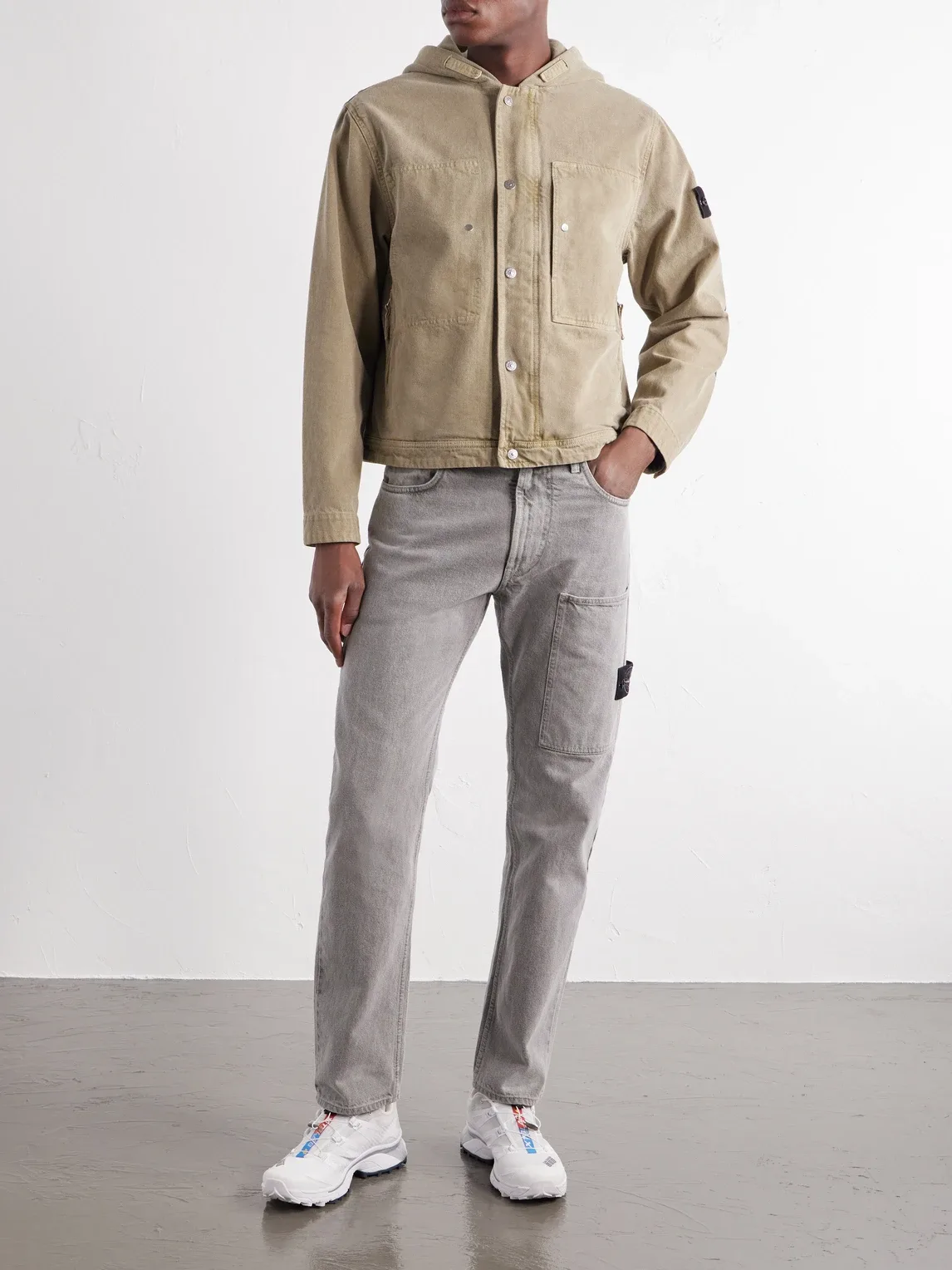 Hooded Mineral Dyed Cotton-Gabardine Jacket by Stone Island