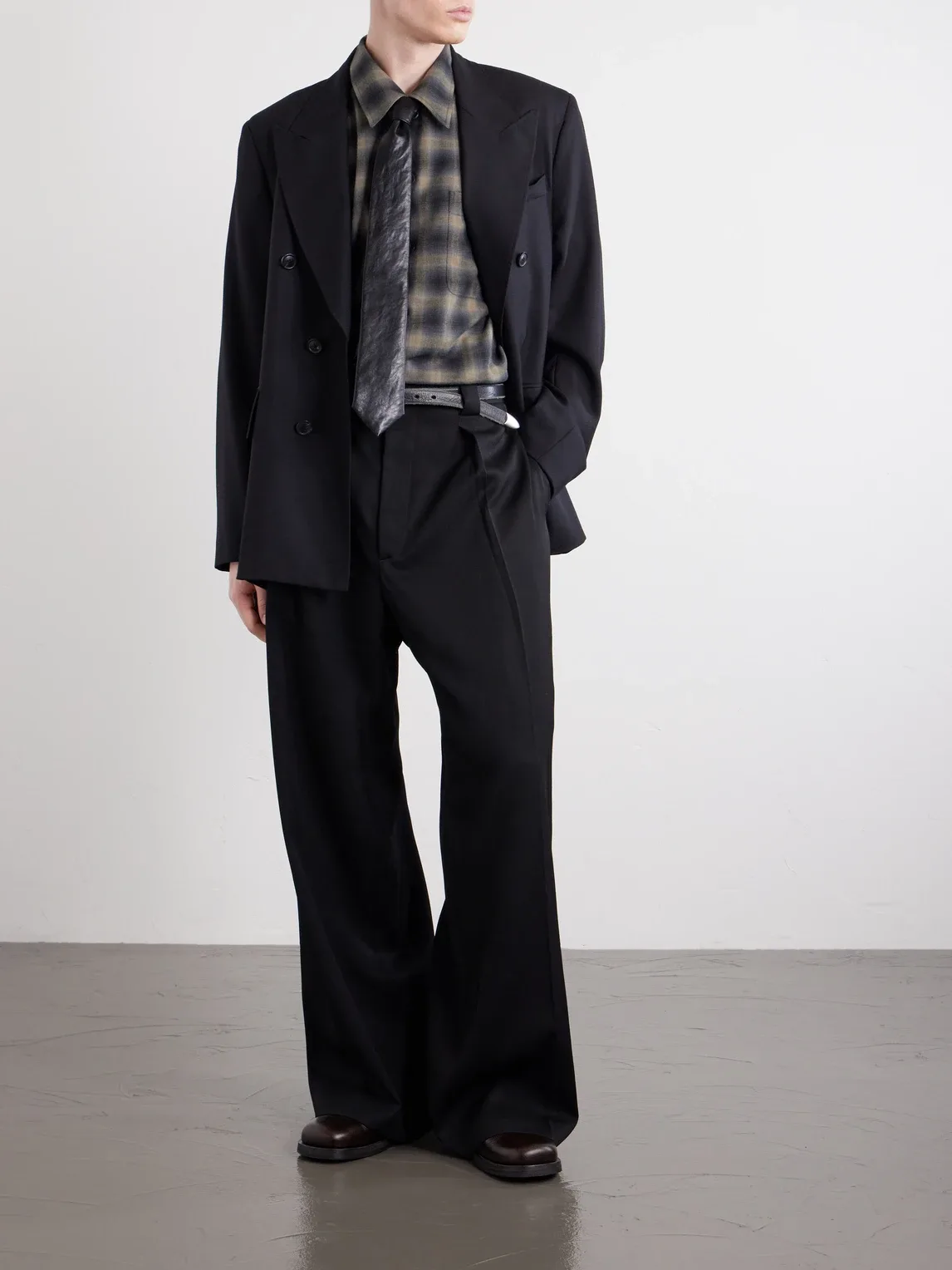Checked Cotton and Wool-Blend Shirt by Our Legacy