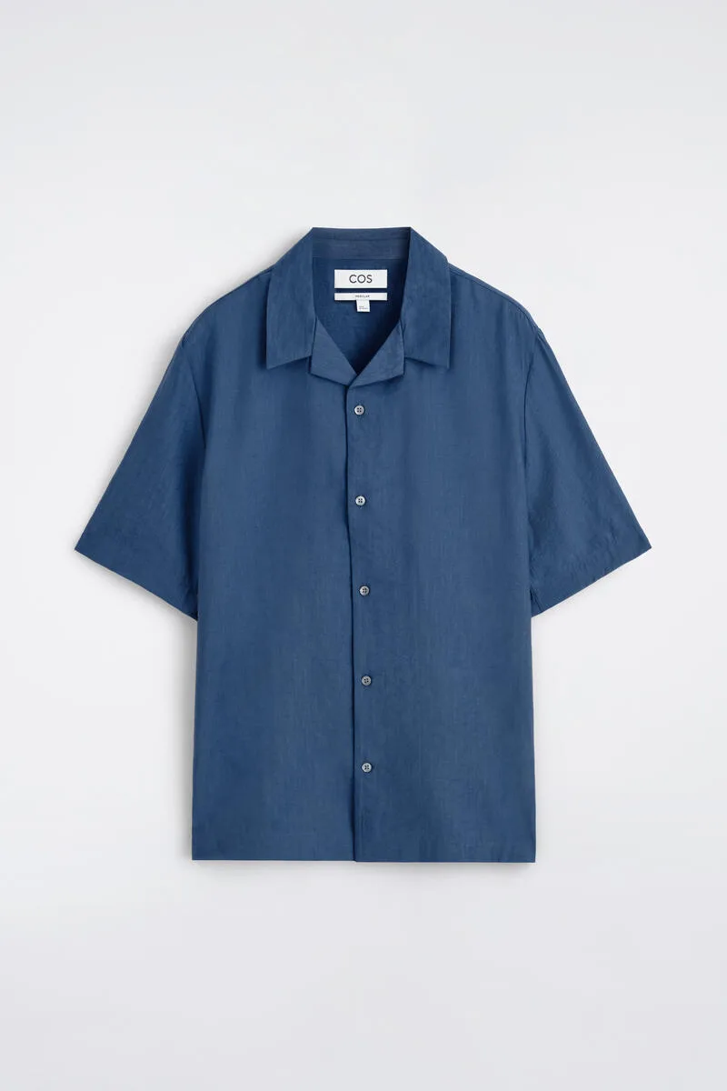 Camp-Collar Jacquard Shirt by COS