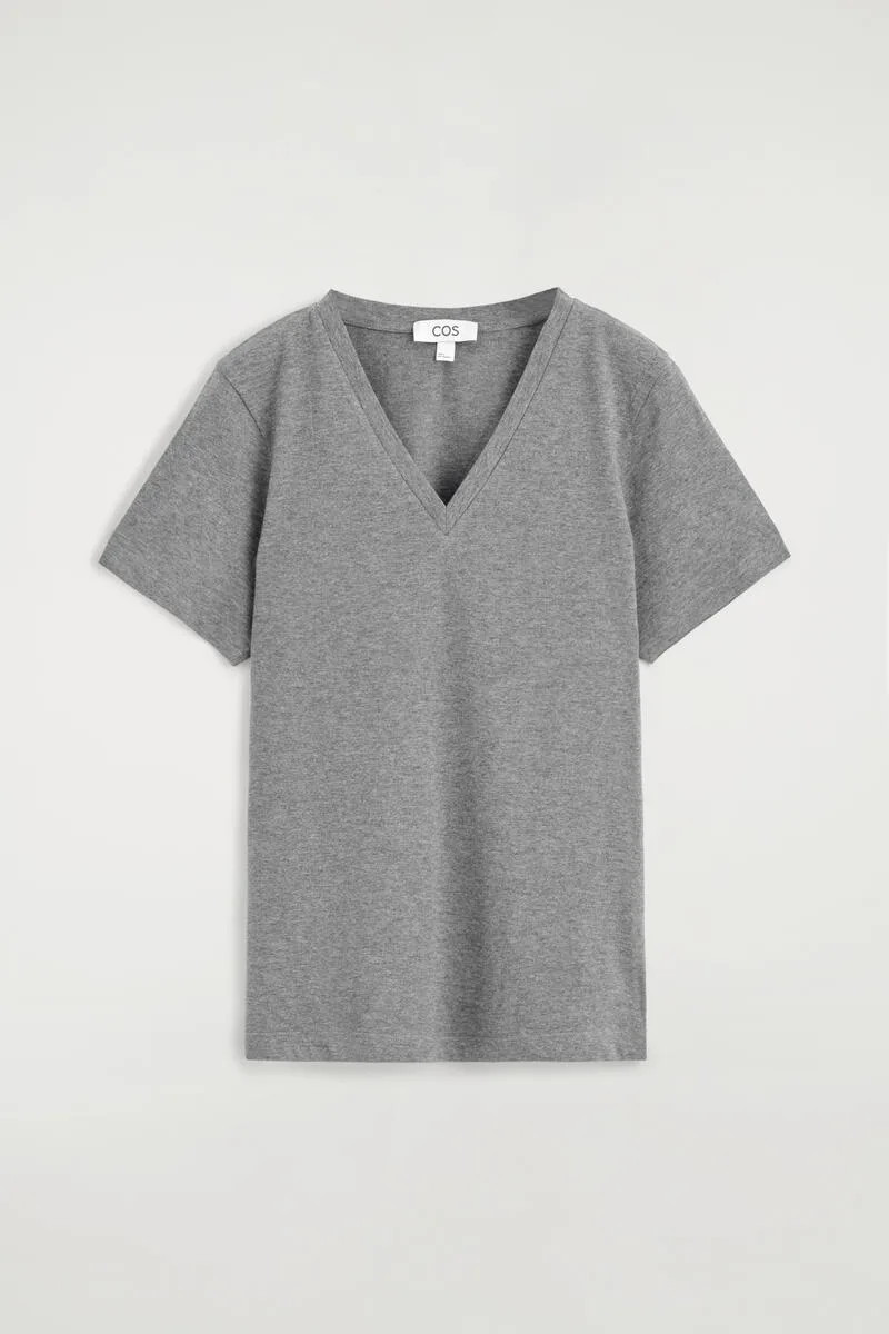 Cotton V-Neck T-Shirt by COS
