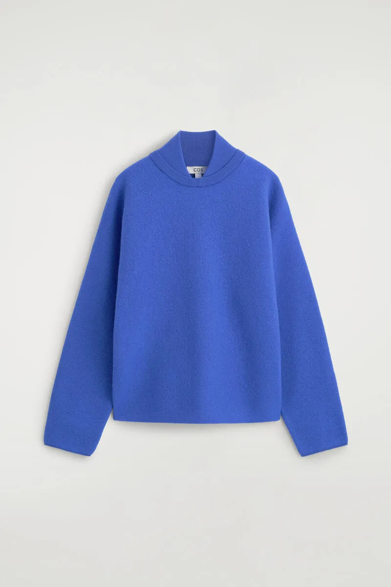 Layered-Collar Boiled Wool Sweater by COS