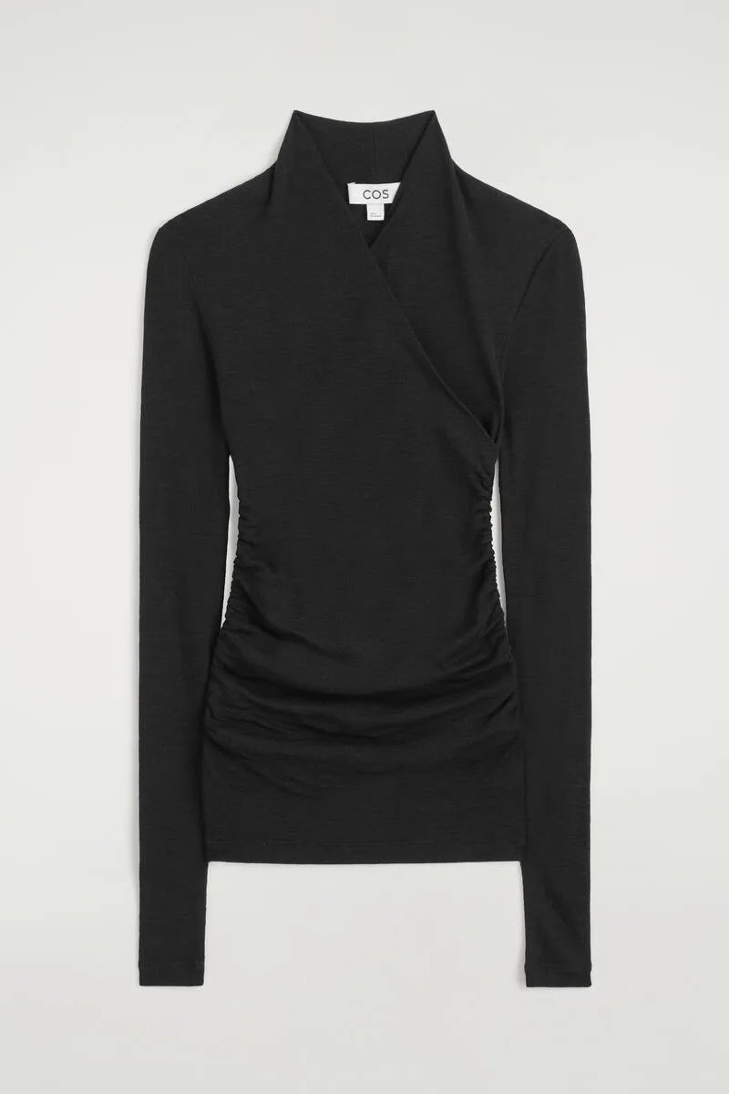 Wrap-Over Merino Wool Top by COS