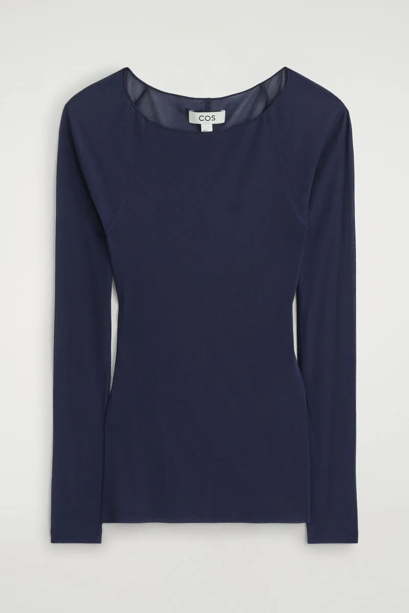 Slim Ribbed Silk Top by COS