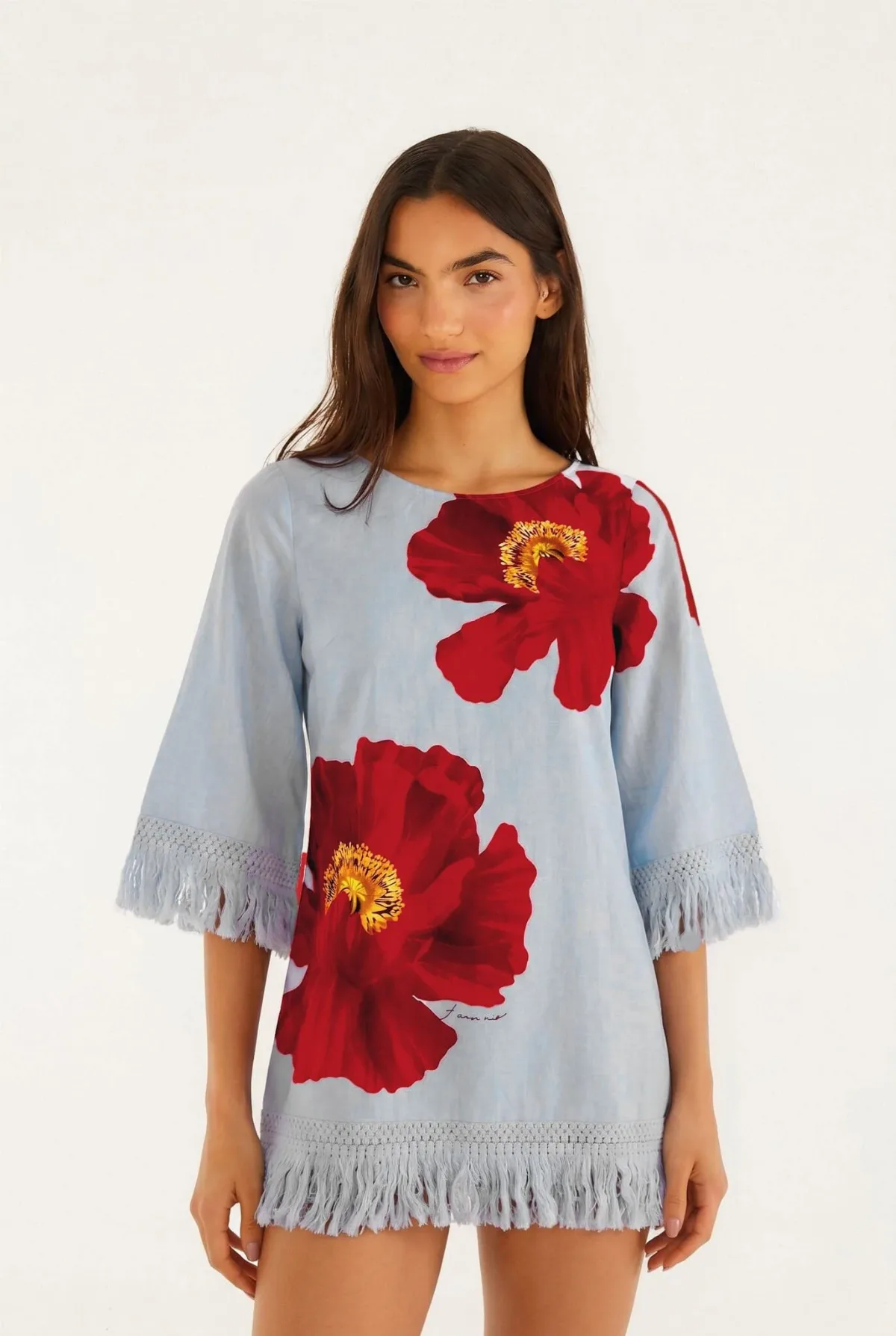 Open Back Dress with Fringe by FARM Rio
