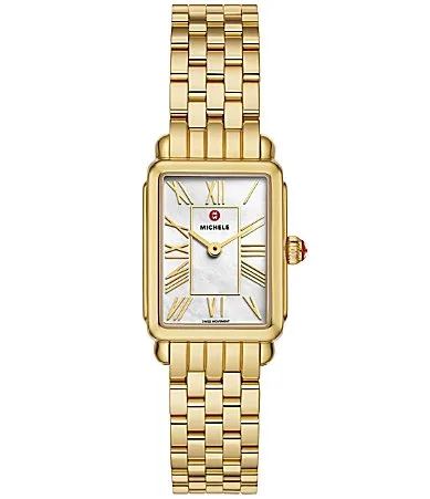 Deco Park Quartz Two Hand 18K Gold-Plated Stainless Steel Bracelet Watch by Michele