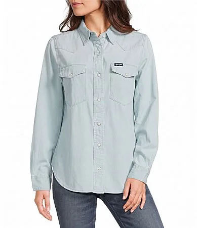 Iconic Western Snap Denim Shirt by Wrangler