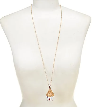 Merry & Bright Mr. Bingle Head Bell Pendant Long Strand Necklace by Merry & Bright