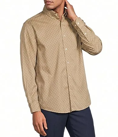 Gold Label Geometric Print Twill Sport Shirt