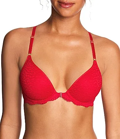 B.temptd by Wacoal Untamed Animal Lace Front-Closure Foam Cup T-Shirt Bra by Wacoal