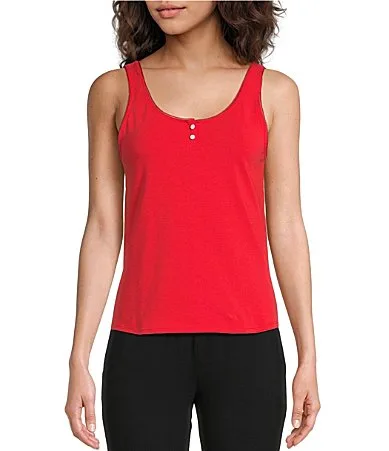 Sleeveless Henley Knit Tank Top by Bedhead