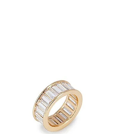 Gold Tone CZ Baguette Multi Stone Band Ring by Ralph Lauren