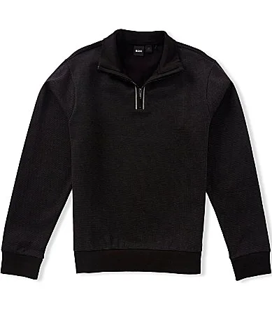 BOSS Sidney Cotton Quarter-Zip Pullover by Hugo Boss