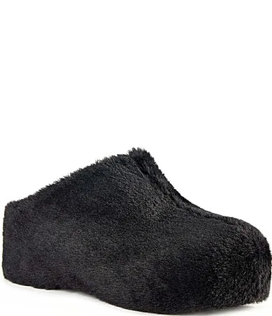 Darwinfur Faux Fur Platform Clogs