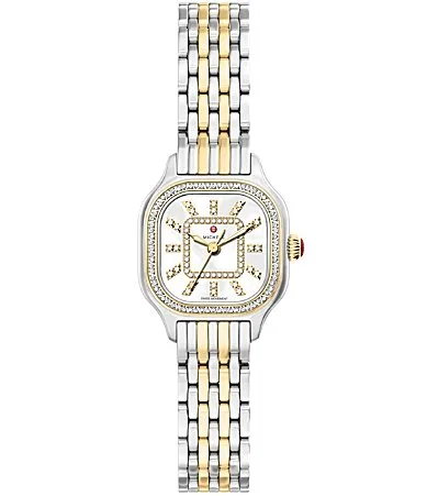 Meggie Mini Diamond Quartz Three-Hand 18K Gold-Plated Stainless Steel Bracelet Watch by Michele