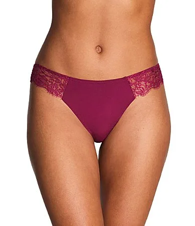 B.temptd by Wacoal Microfiber Lace Scalloped Minimal Coverage Thong by Wacoal