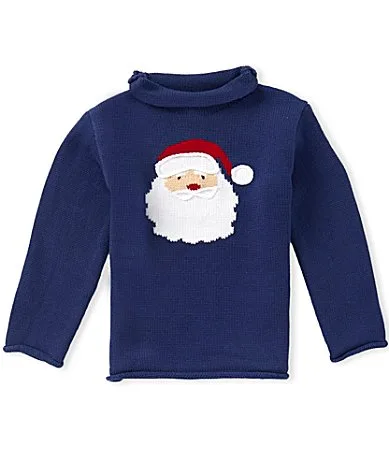 Long Sleeve Santa Applique Sweater by Mud Pie