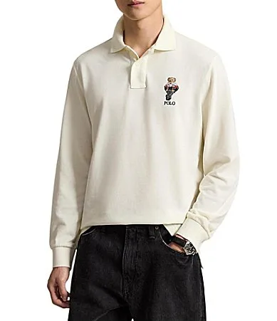 Classic Fit Polo Bear Mesh Long Sleeve Polo Shirt by Polo Ralph Lauren