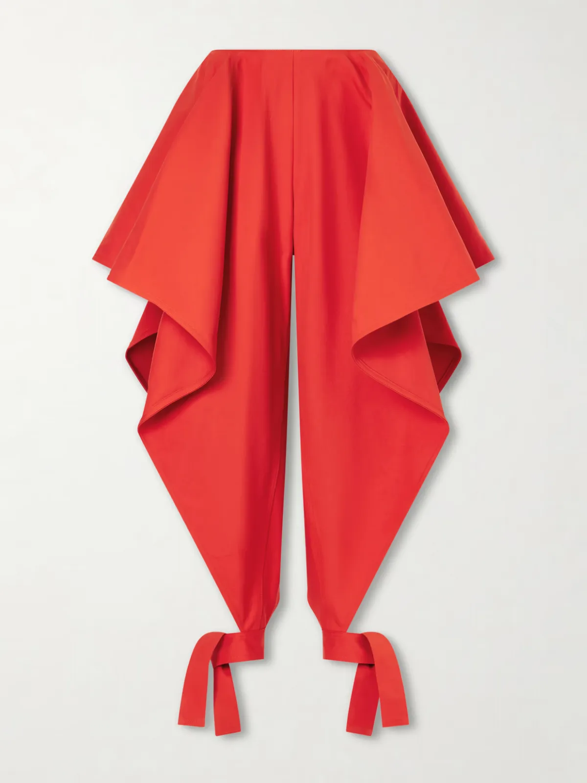 - Paneled Ruffled Cotton-gabardine Wide-leg Pants -