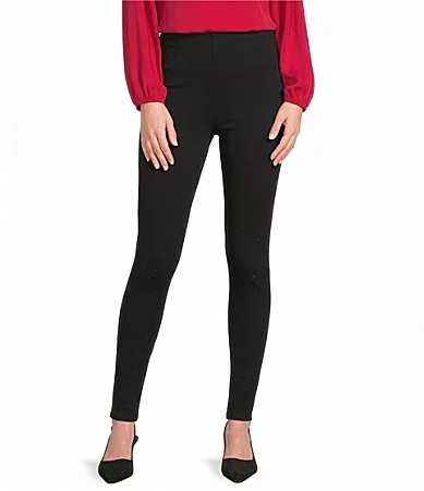 Slim Factor Fit Ponte Knit No Waist Bling Leggings by Investments