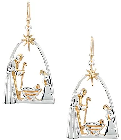 Nativity Scene Drop Earrings by Merry & Bright
