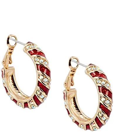 Candy Cane Hoop Earrings by Merry & Bright