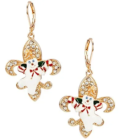 Fleur De Lis Mr. Bingle Drop Earrings by Merry & Bright