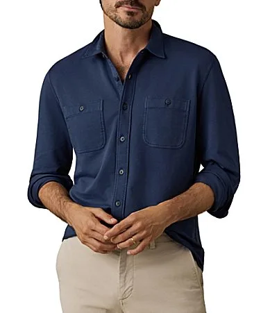 Field Knit Utility Long Sleeve Woven Shirt by Faherty