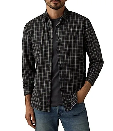 Coastline Knit Check Long Sleeve Woven Shirt by Faherty