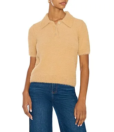 Eyelash Knit Polo Sweater by Vince Camuto