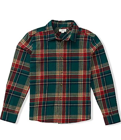 Plaid Long Sleeve Button Front Sport Shirt by Scene&heard