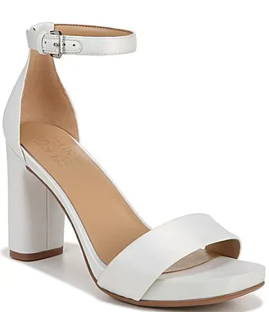 Joy Ankle Strap Satin Square Toe Ankle Strap Dress Sandals