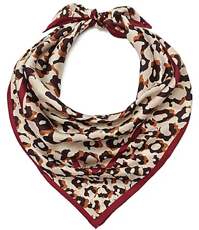 Surreal Leopard Print Silk Square Scarf