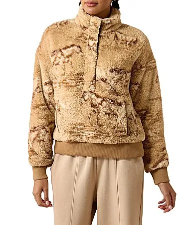 Berber Fleece Wild Horses Print High Collar Long Sleeve Sweatshirt by Ariat