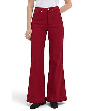 Hannah Twill Mid Rise Flare Leg Full Length Jeans by Liverpool Los Angeles