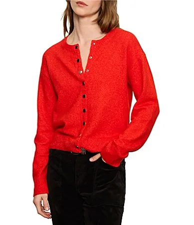 Must Have Collarless Long Sleeve Snap Front Cardigan by Sanctuary