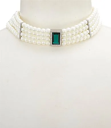 Emerald Pearl Choker Necklace by Ralph Lauren
