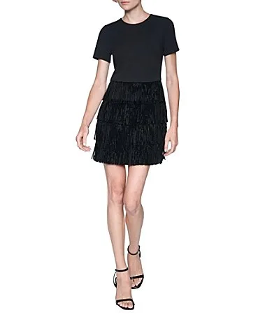 DKNY by Donna Karan Tiered Fringe Shift Dress by Donna Karan