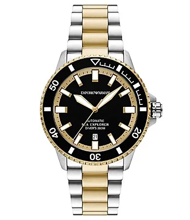 Emporio Armani Sea Explorer Automatic Two Tone Stainless Steel Bracelet Watch by Armani