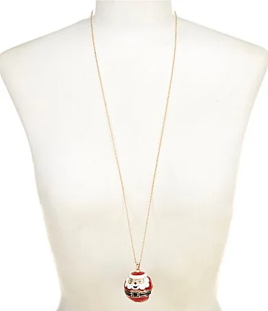 Merry & Bright Santa Jingle Pendant Long Strand Necklace by Merry & Bright