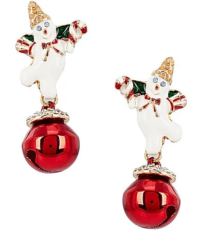 Merry & Bright Mr. Bingle Crystal Pave Jingle Bell Drop Earrings