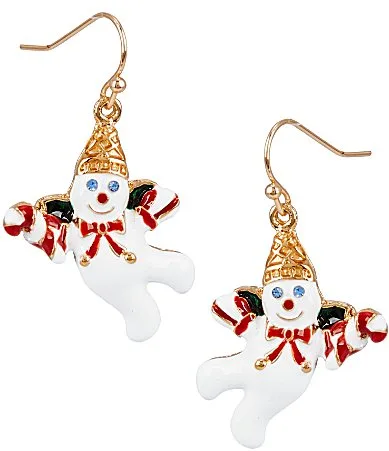 Merry & Bright Festive Flying Mr. Bingle Drop Earrings by Merry & Bright