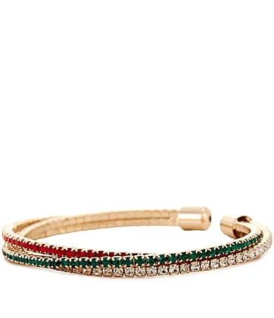 Merry & Bright Holiday Rhinestone Twist Cuff Bracelet by Merry & Bright