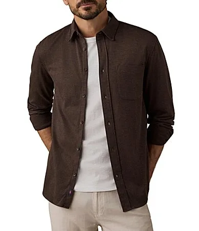 Coastline Knit Long Sleeve Woven Shirt by Faherty