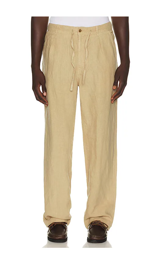 Linen Pleated Lateaf Easy Pant by Polo Ralph Lauren