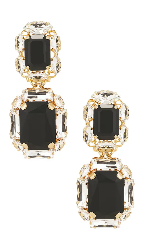 Omega Clasp Double Square Earrings by Anton Heunis