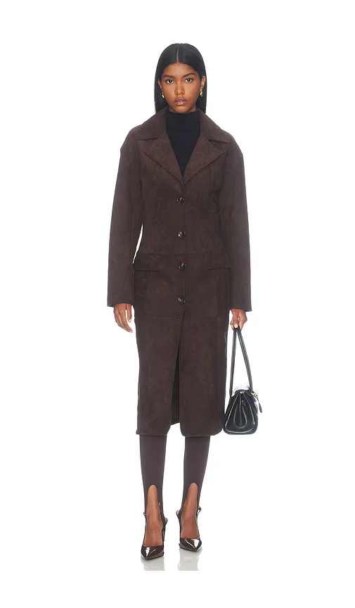 Karissa Faux Suede Coat by All the Ways